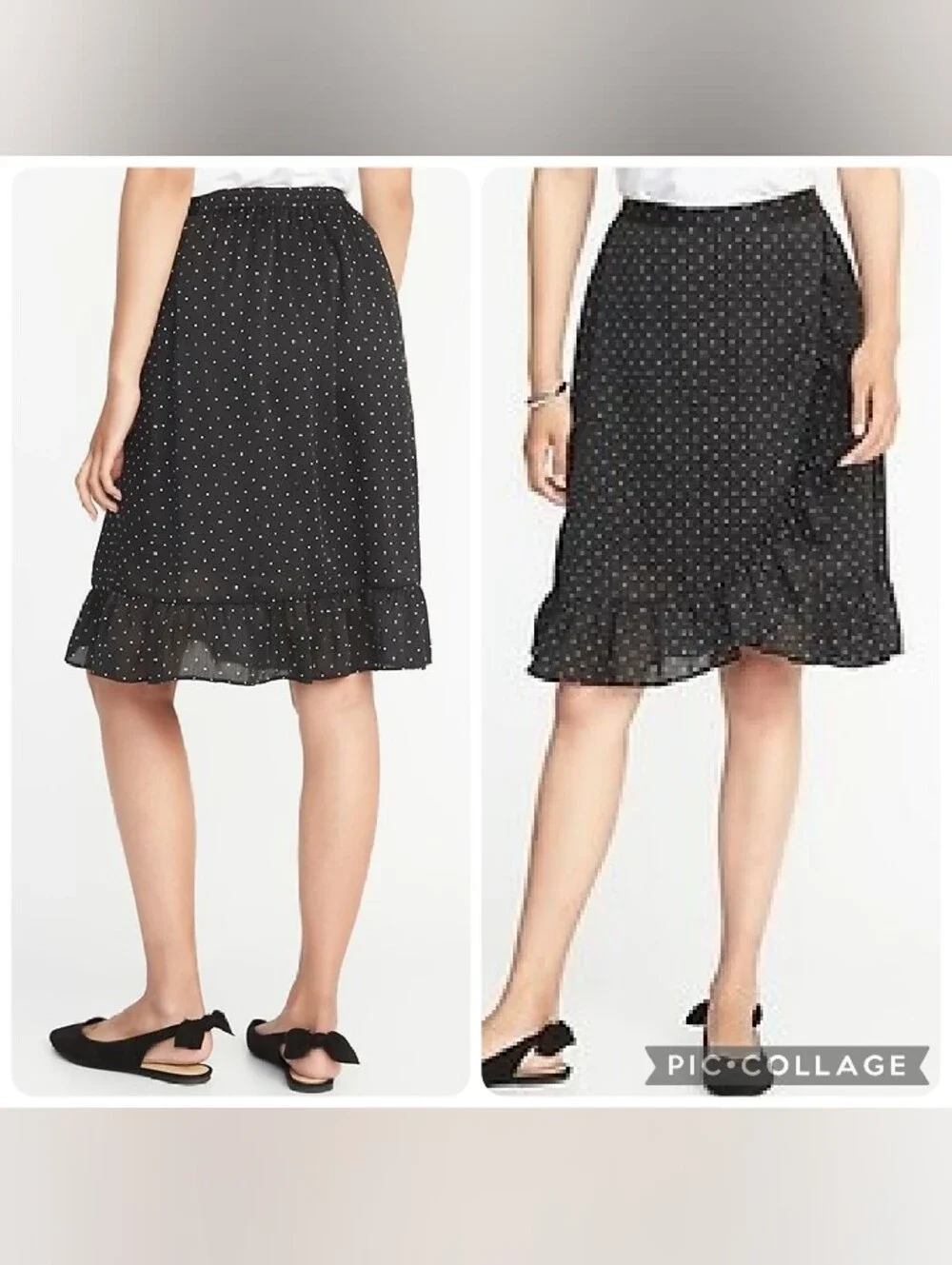 Old Navy NWT Polkadot Crinkle-Crepe Faux Wrap Ruffle Knee Length Mini Skirt XL